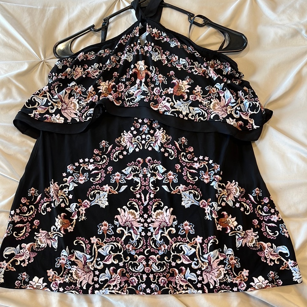 White House Black Market Small Floral Halter Top